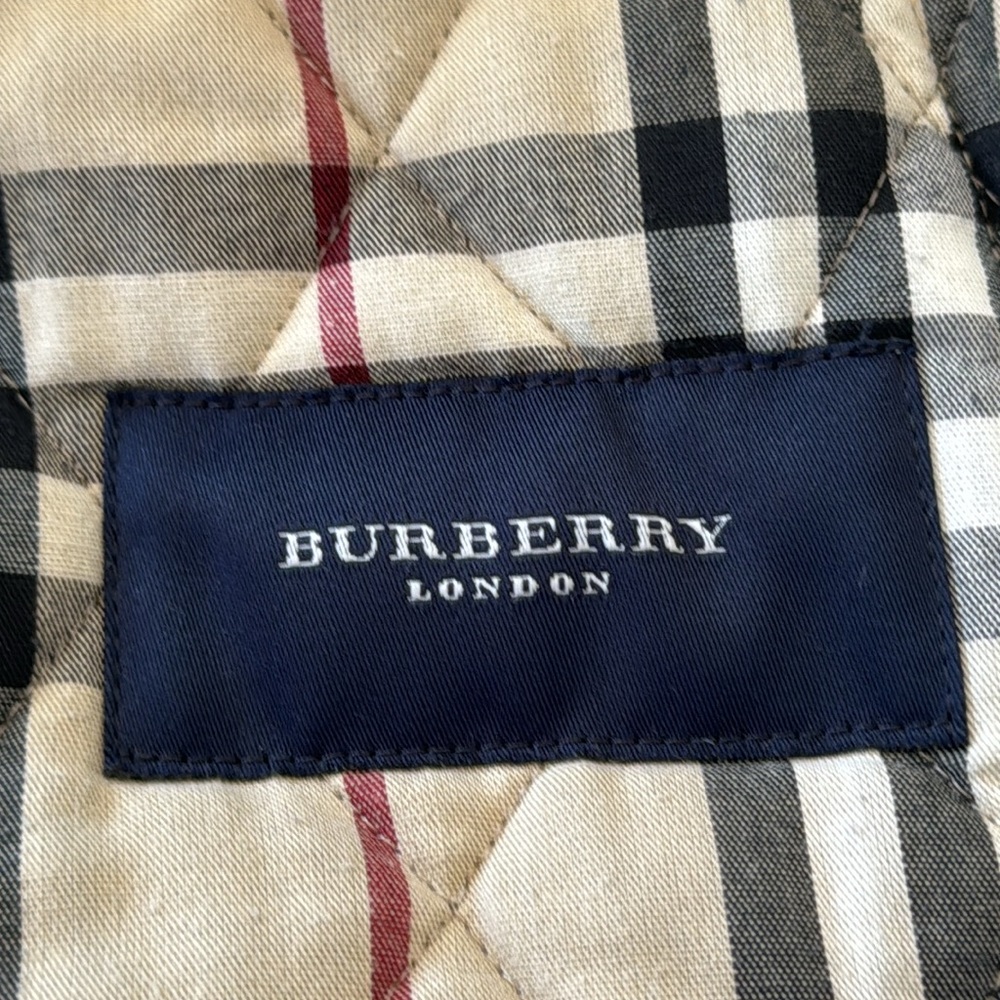Burberry Olive Green/Brown? Quilted Jacket with House Check Lining - Picture 9 of 16